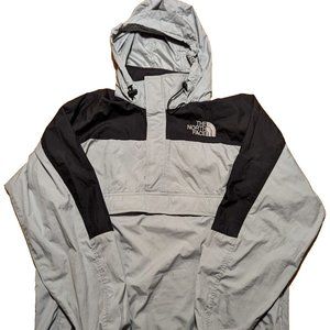 Vintage North Face Packable Windbreaker Anorak 1/4 zip Large Grey Black